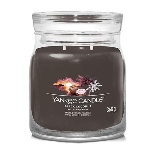 Svíčka ve skleněné dóze Yankee Candle Černý kokos, 368 g