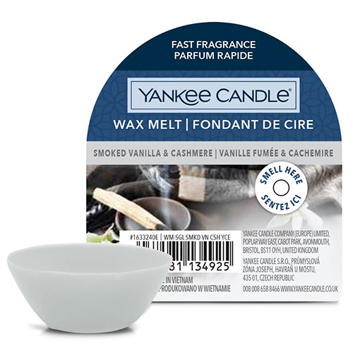 Vonný vosk Yankee Candle Kouřová vanilka a kašmír, 22 g