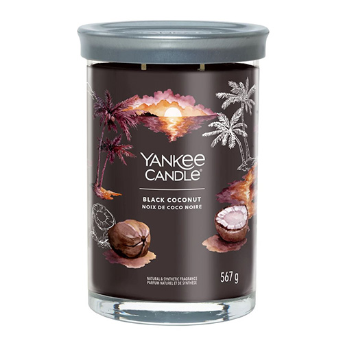 Svíčka ve skleněném válci Yankee Candle Černý kokos, 567 g
