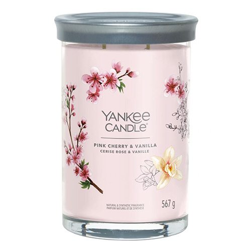 Svíčka ve skleněném válci Yankee Candle Růžové třešně a vanilka, 567 g