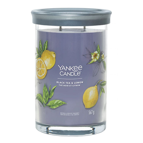 Svíčka ve skleněném válci Yankee Candle Černý čaj s citrónem, 567 g