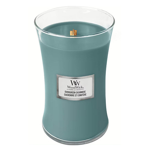 Svíčka oválná váza WoodWick Kašmír a lesní jehličnany, 609.5 g