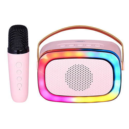 Karaoke reproduktor Trevi XR 8A01, miniparty Karaoke speaker, růžová, bezdrátový mikro