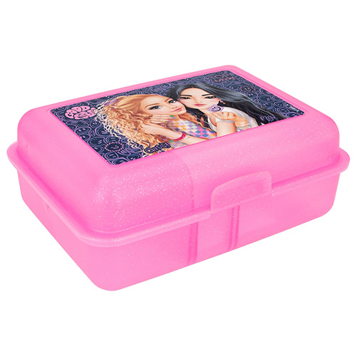 Svačinový box Top Model Růžový s flitry, Christy a Miju