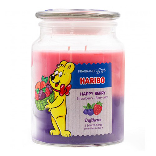 Svíčka ve skleněné dóze Haribo Happy Berry, 510 g