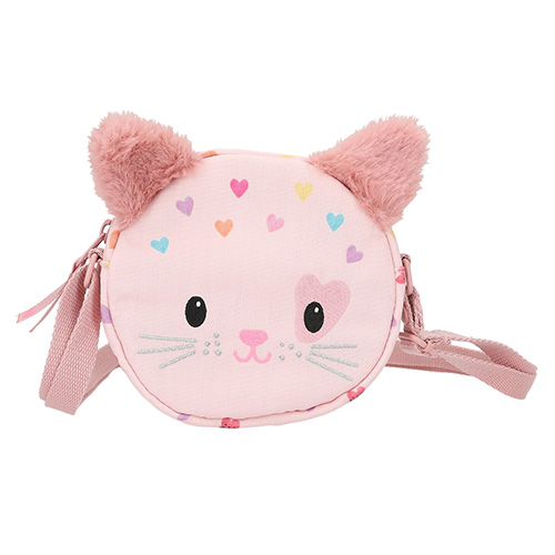 Mini kabelka Princess Mimi Růžová s potiskem, motiv kočička