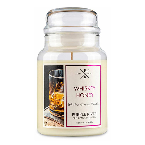 Svíčka ve skleněné dóze Purple River Medová whisky, 623 g