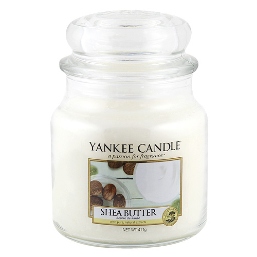 Svíčka ve skleněné dóze Yankee Candle Bambucké máslo, 410 g