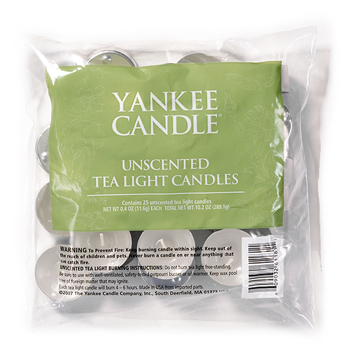 Svíčky čajové Yankee Candle Bez vůně, 25 ks