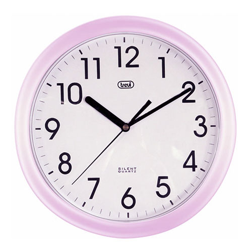 Nástěnné hodiny Trevi růžové, 25cm