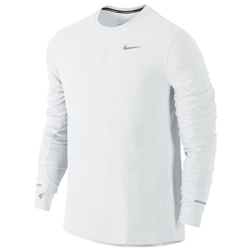 NIKE DRI-FIT CONTOUR LS 10 | RUNNING | MENS | LONG SLEEVE TOP | WHITE/REFLECTIVE SIL