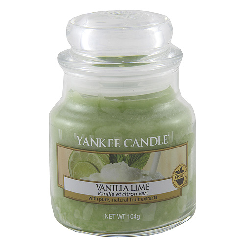 Svíčka ve skleněné dóze Yankee Candle Vanilka s limetkou, 104 g