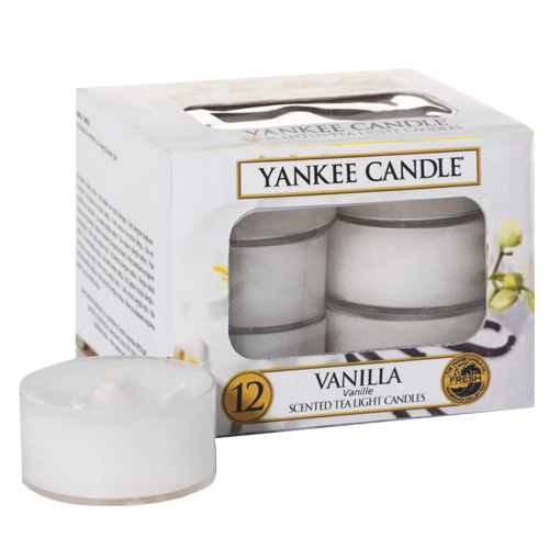 Svíčky čajové Yankee Candle Vanilka, 12 ks