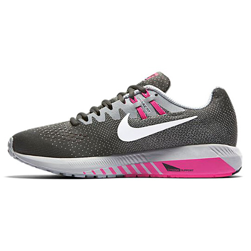 Nike WMNS AIR ZOOM STRUCTURE 20 RUNNING | ANTHRCT/WHITE-WLF GRY-FR PNK | US 7.5 | EU 38.5 |