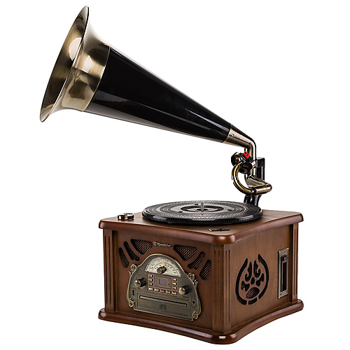 Retro gramofon Roadstar HIF-1850TUMPK, retro gramofon, s troubou, LCD displej, dálko