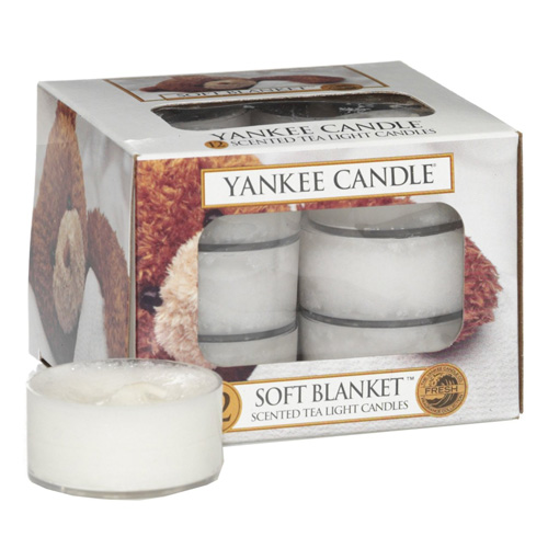 Svíčky čajové Yankee Candle Jemná přikrývka, 12 ks