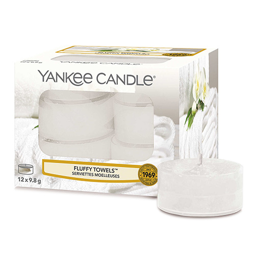 Svíčky čajové Yankee Candle Načechrané ručníky, 12 ks