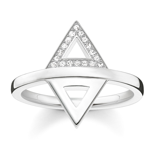 Prsten "Trojúhelník" Thomas Sabo D_TR0019-725-14-56, Sterling Silver, 925 Sterling silver, wh