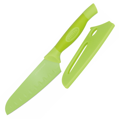 Nůž Santoku Stellar Colourtone, čepel nerezová, 14 cm, zelený