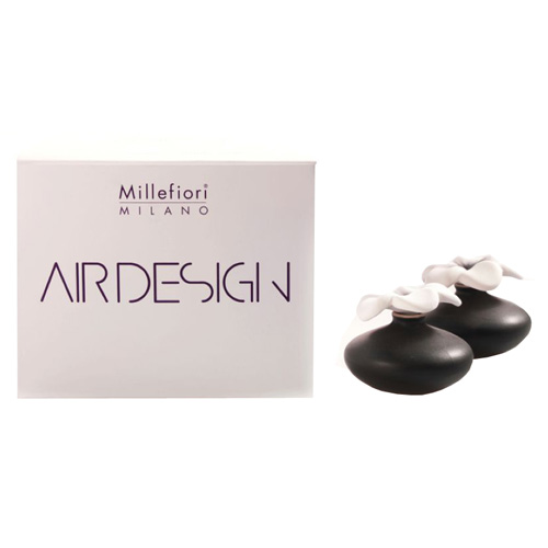 Keramický difuzér Millefiori Milano Air Design, květina mini, 2 ks, černý