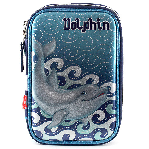 Target Školní penál s náplní Dolphin modrý