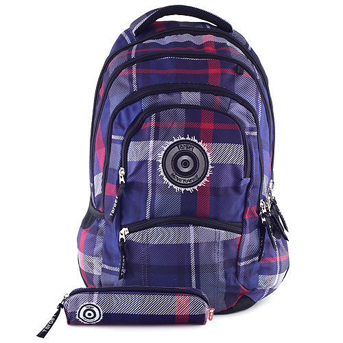 Studentský batoh Target fialovo-modré kostky