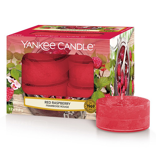Svíčky čajové Yankee Candle Červená malina, 12 ks