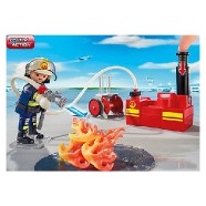 Zásah hasičů s vodní pumpou Playmobil