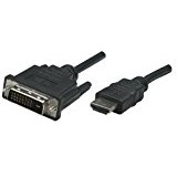 Manhattan 372503 - video cable adapters (HDMI, DVI-D, Male/Male, Gold, Black)