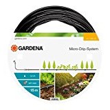 Gardena 136220 Tuyau d'irrigation à goutteurs intégrés 15 m - 4.6 mm - Noir