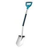 Gardena Terraline Pointed Spade D-grip - shovels (Black, Blue, Stainless steel, Steel, Ergonomic, Non-slip grip)