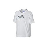 Nike W NSW T-shirt Crop Metallic, demi manches courtes femme M Bianco