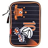 Target Goal Schüleretui Schoolbag Set, 22 cm, Black (Schwarz/Weiß/Orange)