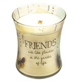 Woodwick Inspirational Hourglass Friends Jar Scented Candle, White