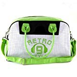 Retro Style Travel Bag Strandtasche, 51 cm, Mehrfarbig (White/Green/Black)