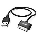 Hama USB-Lade- und Datenkabel (geeignet für Apple iPhone 3G/3GS/4/4S und iPod, Apple MFI zertifiziert, 30-Pin auf USB-A-Stecker, Länge 100cm) schwarz
