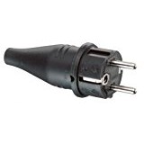 ABL SURSUM 1419190 Schuko 2 Black electrical power plug - Electrical Power Plugs (16 A)