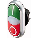 Eaton 216700 Double Push Button Light Sensor – Red Green I/White/0