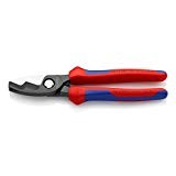Knipex 95 12 200 cable shears with twin cutting edge for Cu and Al cable