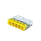 WAGO Compact Clip 5 x 0.5-2.5 mm², Pack of 1, Yellow, 2273/205