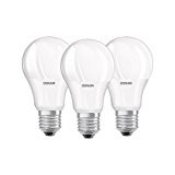 Osram LED-Lampe | Sockel E27 |Warm White (2700 K) | ersetzt Glühlampen mit 60 W | 9,00 W | Matt | LED BASE CLASSIC A (3-er pack)