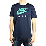Nike M NSW SS Air 3, Unisex Adult T-Shirt, unisex adult, AA2303, Obsidian/Green Noise, Large