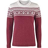Fjällräven Övik BorasTapeter Scandinavian Sweater Women – Sudadera de punto con lana, Dark Garnet (356), extra-large