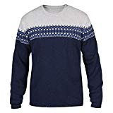 Fjällräven Övik BorasTapeter Scandinavian Sweater Men – Sudadera de punto con lana, Dark Navy (555), extra-small