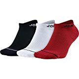 Nike Jumpman No-Show 3PPK Socks for Man, Black (Black/White/Gym Red), S