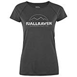 Fjällräven Abisko Trail Text Print Womens Short Sleeve T-Shirt X Small Dark Grey