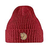 Fjällräven Children's Rib Hat – Light and Cuddly Children's Hat with Soft Warm Lambswool Blend., Girls, Red (320)