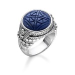 Prsten "Etnické lebky modrý" Thomas Sabo
