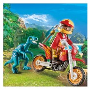 Motorkář s Velociraptorem Playmobil