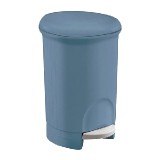 ROUND PLASTIC BATHROOM PEDAL BIN 5ltr - blue / grey